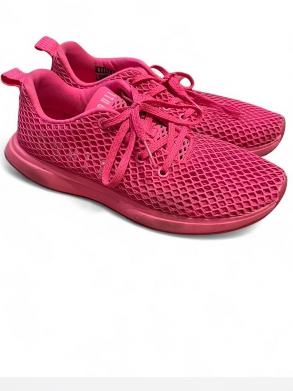 No Bull Women's Hot Neon Pink Mesh Running Sneakers